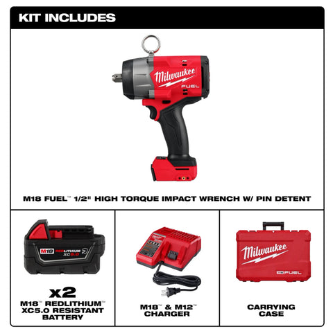 Milwaukee M18 FUEL™ 1/2" High Torque Impact Wrench w/ Pin Detent Kit