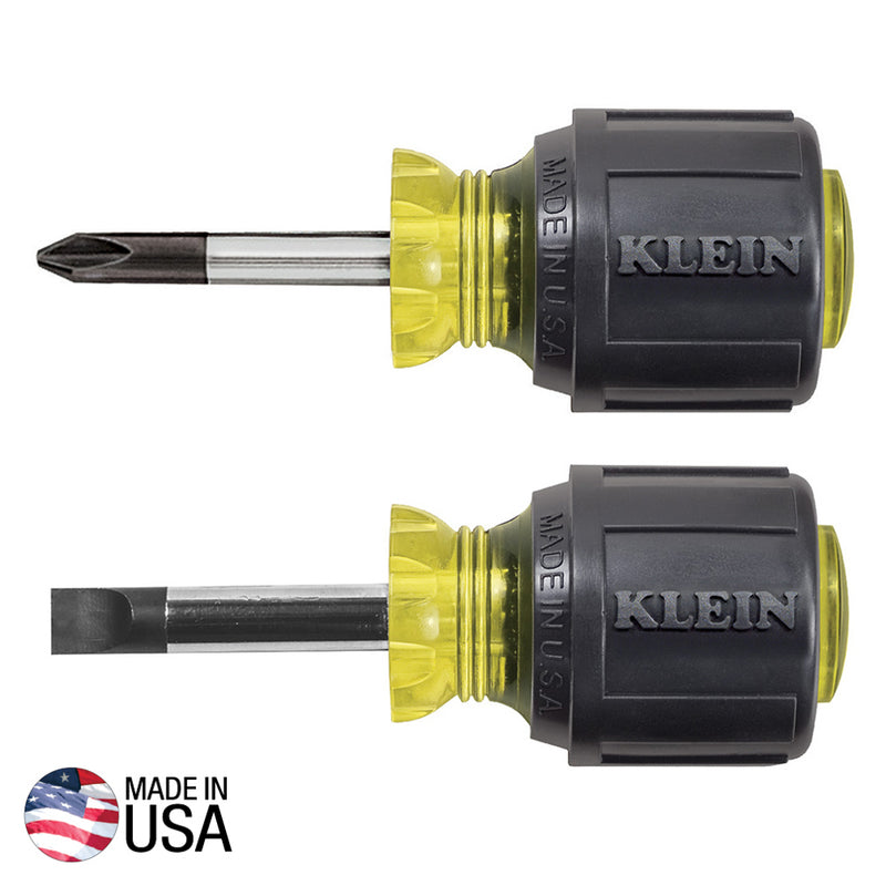 Klein Screwdriver Set, Stubby Slotted and Phillips, 2-Piece