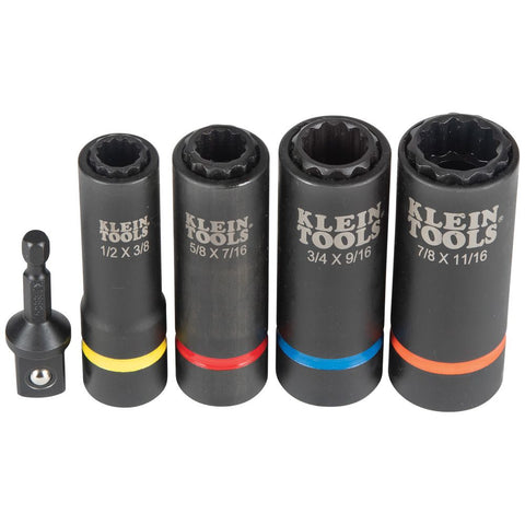 Klein 2-in-1 Impact Socket Set, 5-Piece - 66040