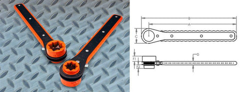 Lowell 8D Quad Square Lineman Wrench (98-8D4T1)