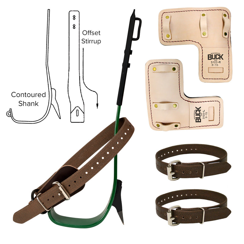 Economy Steel Pole Climber Kit with Pads, Upper and Lower Straps - SB94059A