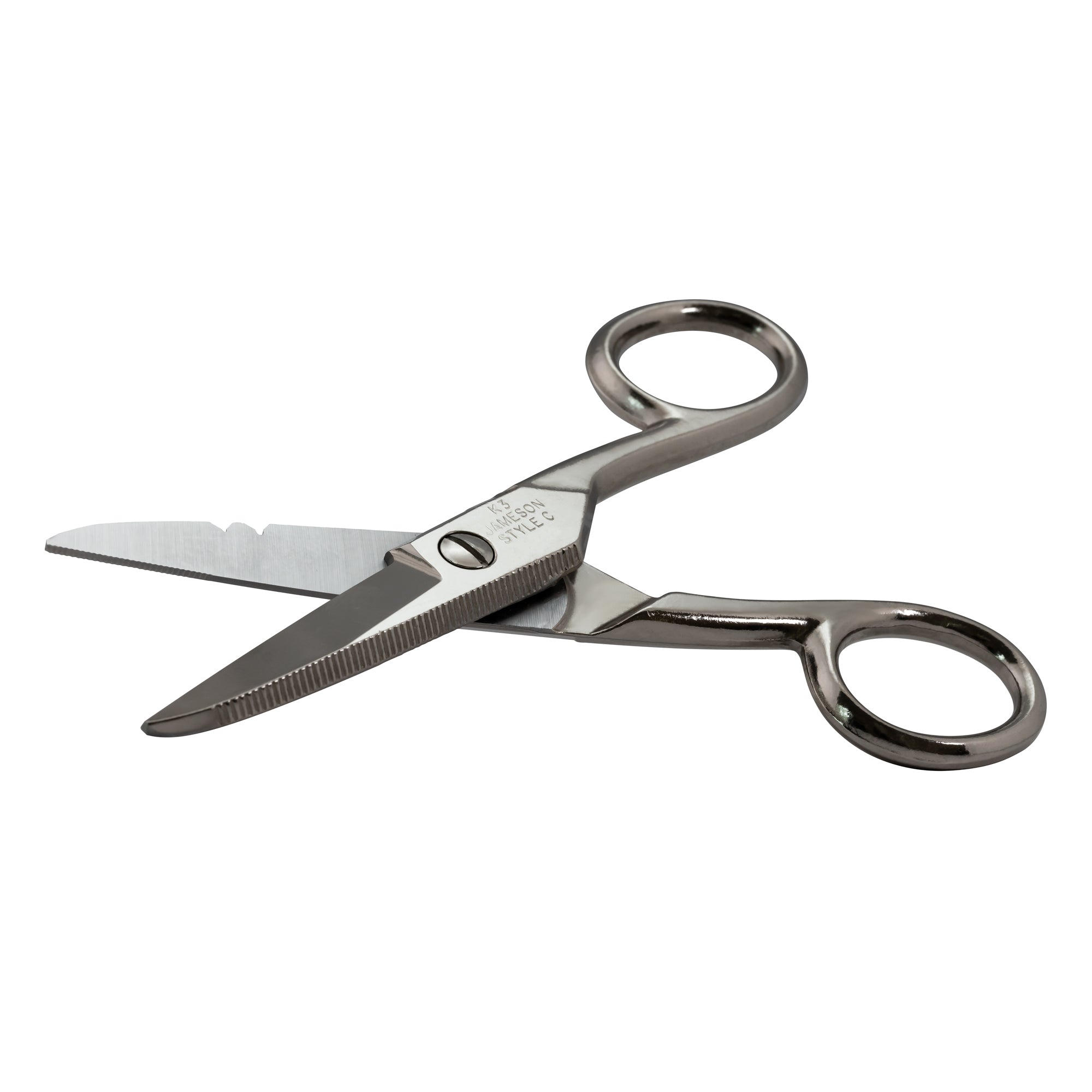 Universal Economy Scissors, 8 Length, Bent Handle, Stainless Steel, Black