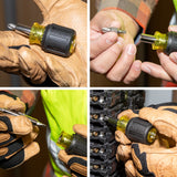 Klein Multi-Bit Screwdriver/Nut Driver, 6-in-1, Stubby, Ph, Sl Bits