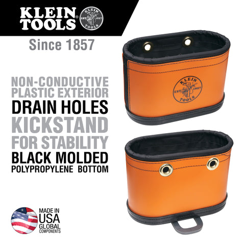 Klein Hard-Body Bucket, 15 Pocket Oval Bucket with Kickstand
