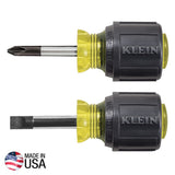 Klein Screwdriver Set, Stubby Slotted and Phillips, 2-Piece
