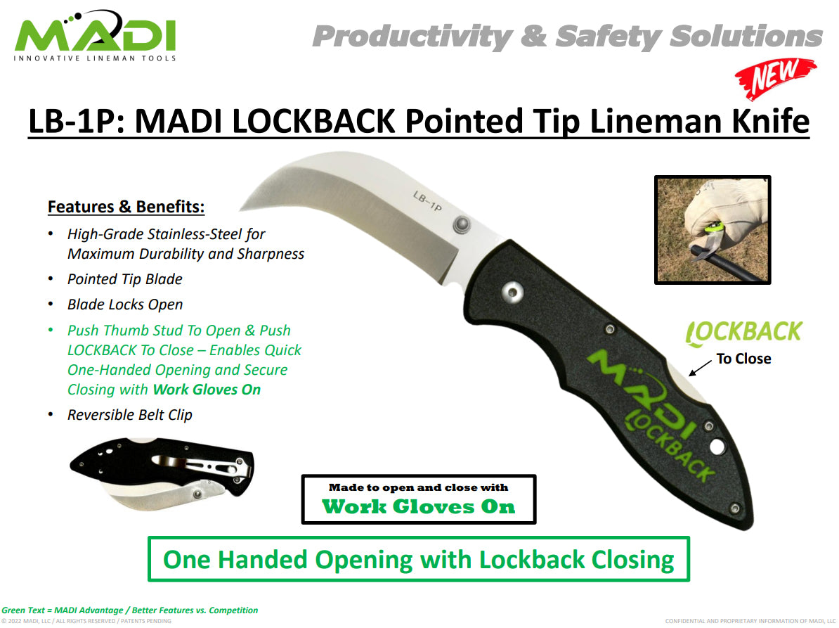 MADI OneFlip™ Safety Lineman Knife - MADI