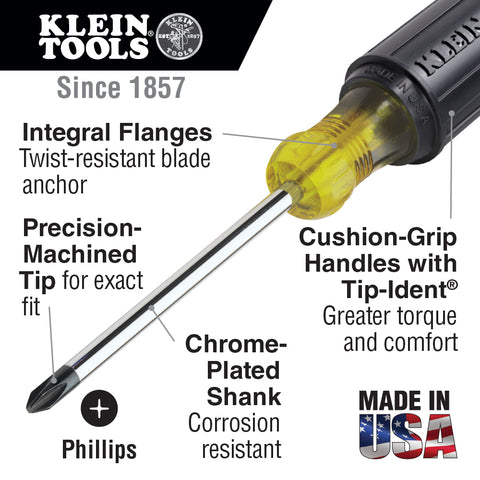 Klein Screwdriver Set, Stubby Slotted and Phillips, 2-Piece