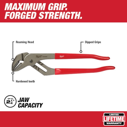 Milwaukee 12 in. Dipped Grip Smooth Jaw Pliers 48-22-6552 - The