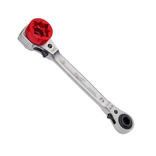 Milwaukee Linemans 5-in-1 Ratcheting Wrench w/ Milled Face - 48-22-9216M