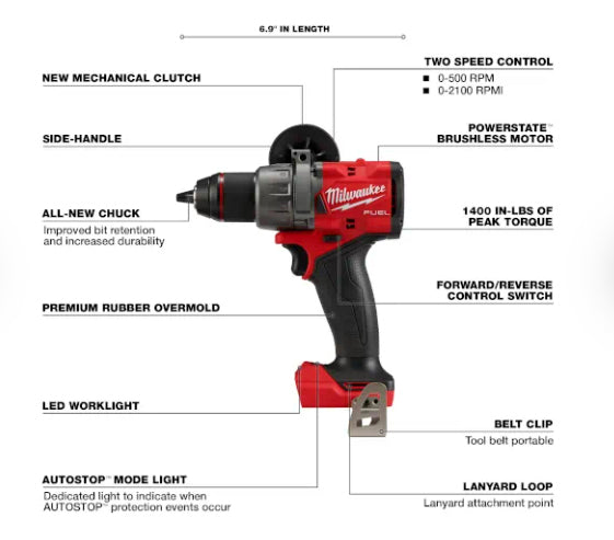 Milwaukee Fuel 1/2 Hammer Drill/Driver (Tool Only) - 2904-20