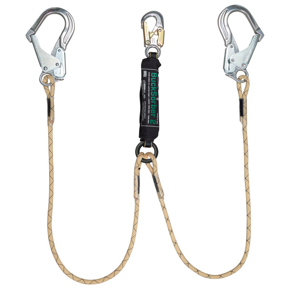 Shock Absorbing Twisted Twin Rope Lanyard with Scaff Hooks – RiggingUK