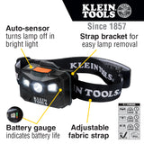 Rechargeable Headlamp with Strap, 400 Lumen All-Day Runtime, Auto-Off - (94-56048)