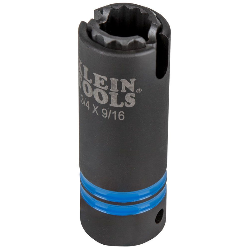 Klein 3-in-1 Slotted Impact Socket, 12-Point, 3/4 & 9/16-Inch - 66031