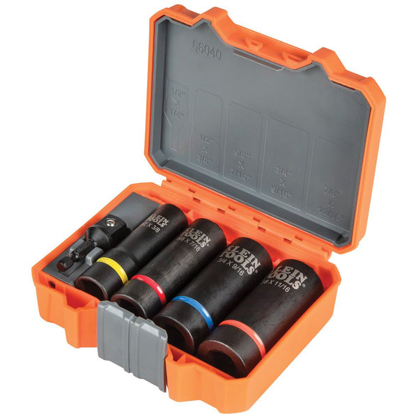 Klein 2-in-1 Impact Socket Set, 5-Piece - 66040 | Linemen's Supply