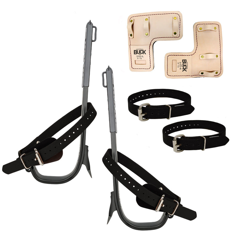 BuckAlloy™ Climbers with Pads, Upper and Lower Straps - A94059A-BL