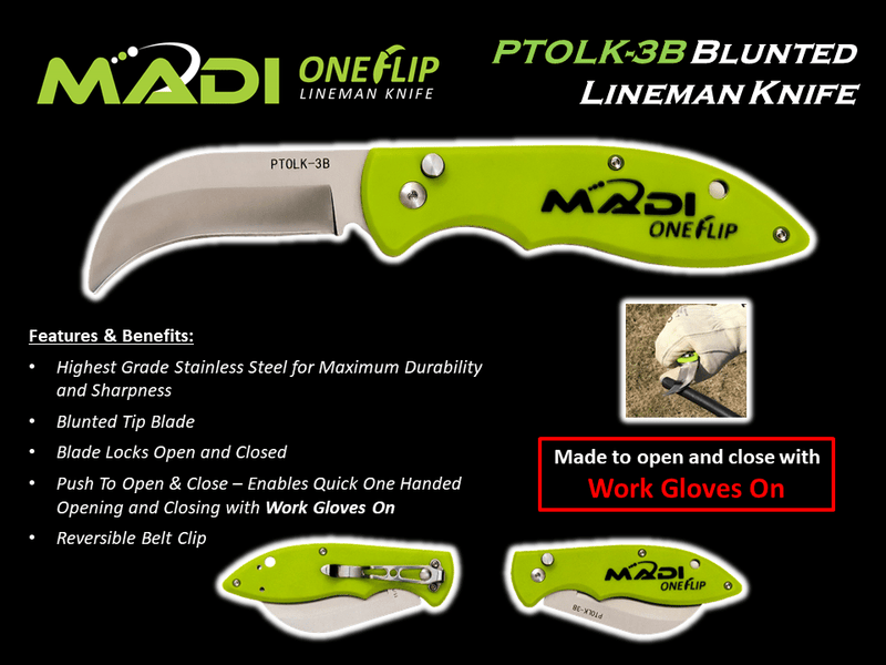 MADI Blunted Lineman Knife (95-PTOLK3B)