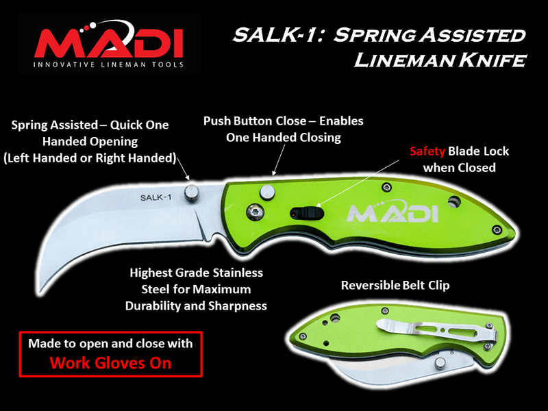MADI Spring Assisted Lineman Knife (95-SALK1)