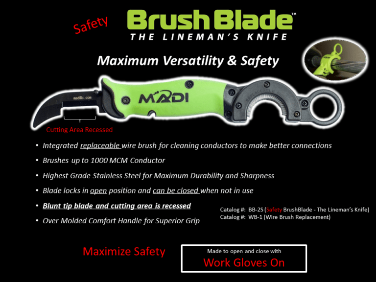 MADI Safety BrushBlade - The Lineman’s Knife (95-BB2S)