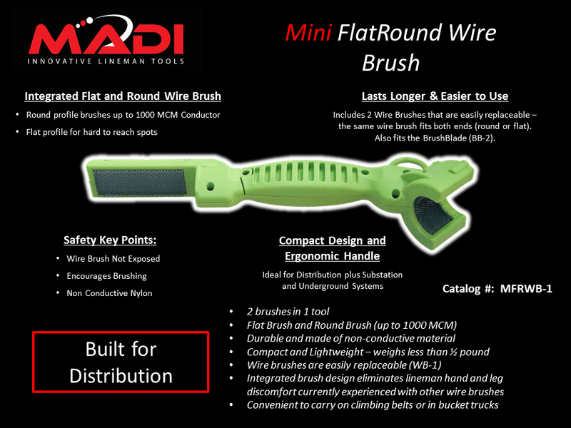 MADI Mini FlatRound Wire Brush (95-MFRWB1)